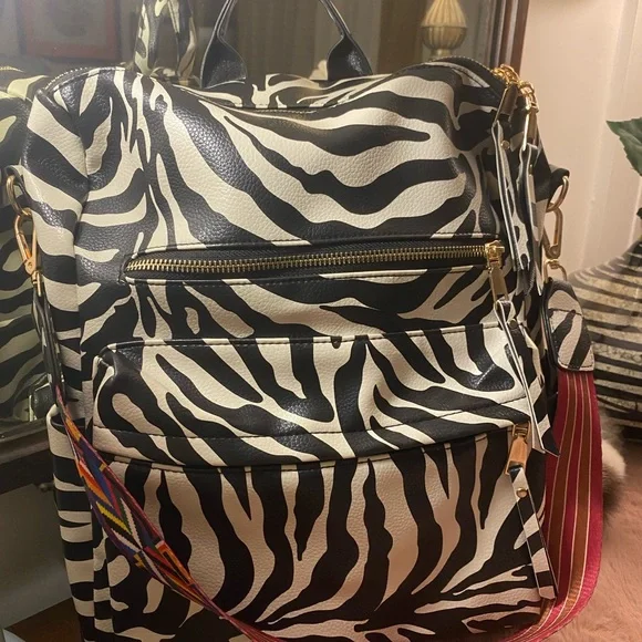 NWOT! Zebra backpack Childrens Zebra Backpack with 3D Animal Print for School and  main image 3